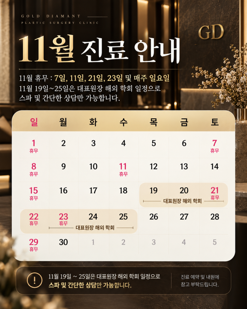 [공지] 11월 진료 일정 안내